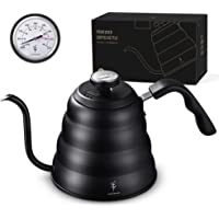 Soulhand Pare Over Hervidor con termómetro- Gooseneck Hervidor Tetera con base de triple capa Estufa de soporte con…
